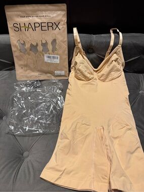 ShaperX Women's Nude Full-Body Seamless Shaping Bodysuit